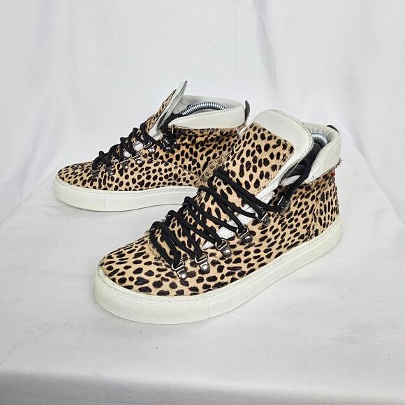 Diemme Leopard Print Lace-Up Sneakers Women’s 12 Made in Italy Luxury - Picture 3 of 6